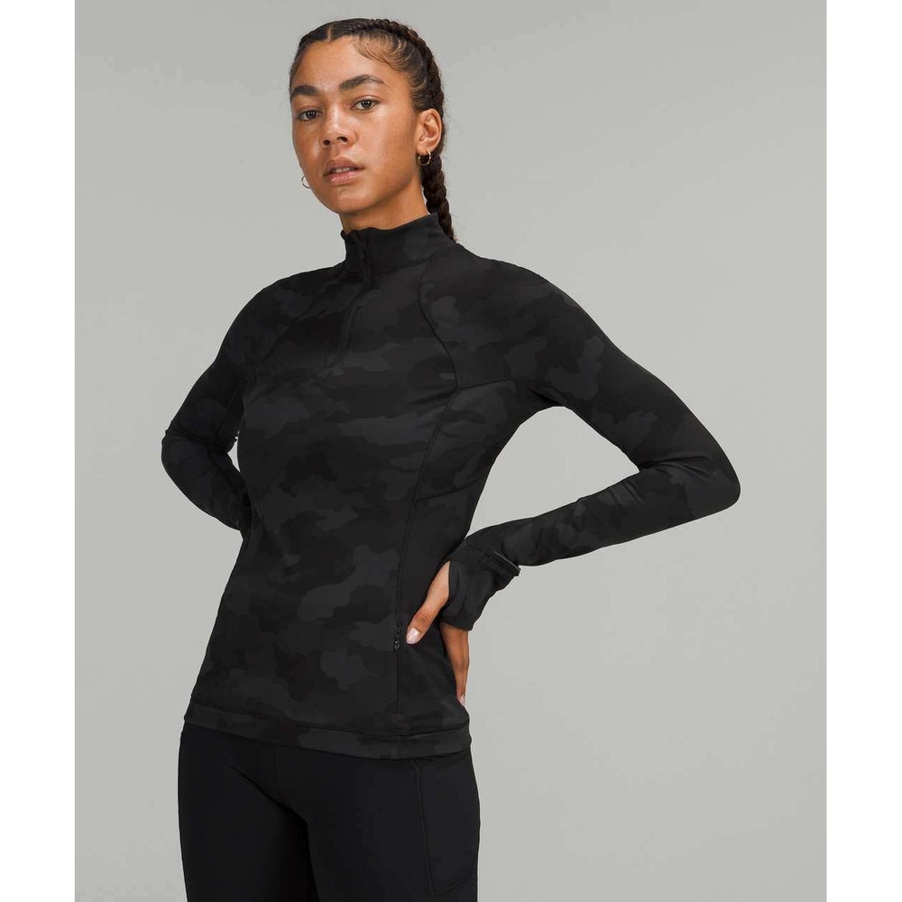 Lululemon‎ Its Rulu Run Half Zip Heritage 365 Camo Deep Coal Multi Pullover Sz 4